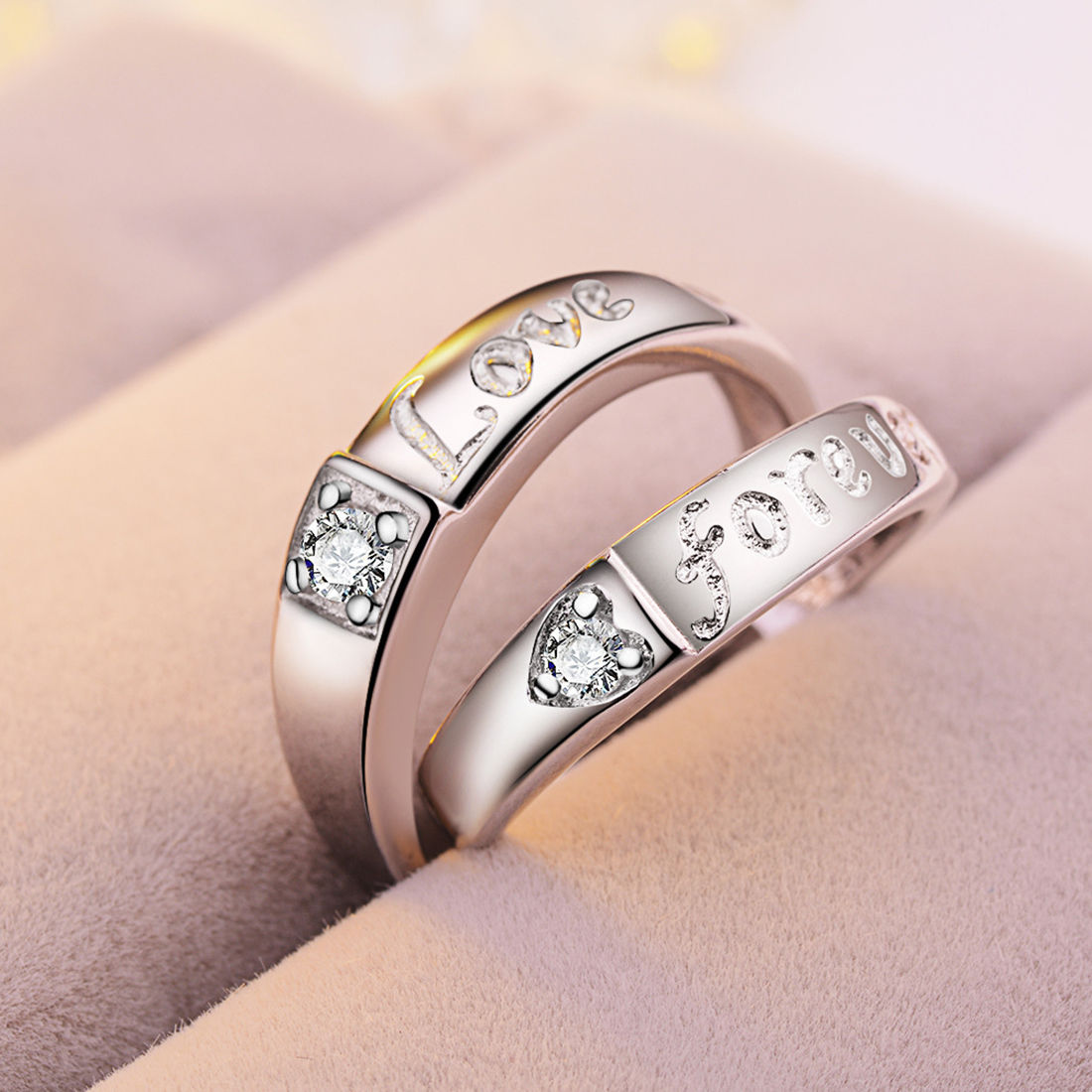 Daesar Platinum Ring Women and Men Engagement Ring Set Matte Round With  0.3ct Diamond Rings Gold White Gold Rings Women Size 5 & Men Size  10|Amazon.com